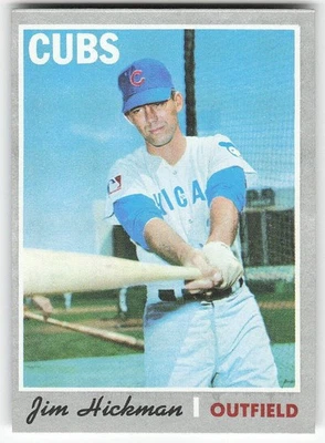 1970 Topps #612 Jim Hickman BASEBALL Chicago Cubs - Image 1 of 2