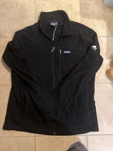 Patagonia Jacket Adult L Black Fleece Outdoors Pullover Micro D Lightweight Mens - Picture 1 of 12