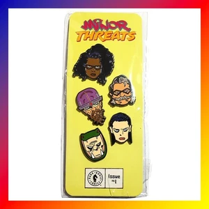 MINOR THREATS Lapel ENAMEL PIN SET of 5 SDCC 2024 Cover #1 ART Comic LIMITED 550 - Picture 1 of 5