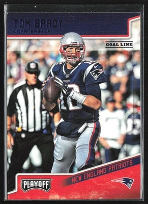 Tom Brady 2018 Panini Playoff Goal Line azul #125 New England Patriots Foto 1 de 2
