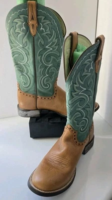 Botas de Vaquero Ariat Fatbaby Western para Mujer 7.5B Cuero Tostado Punto Turquesa... Foto 1 de 4