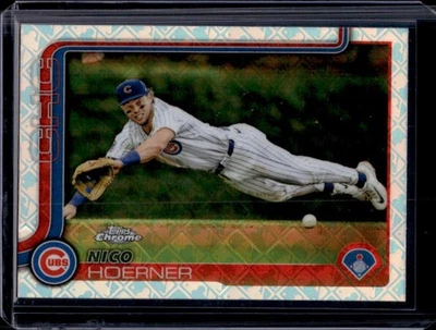 2025 Topps Chrome LogoFractor Nico Hoerner #107 Cubs - Image 1 of 2