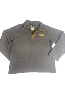 The North Face Gray Grey Half Zip Pullover Sweater Fleece Jacket Boysp 10/12 - Picture 1 of 7