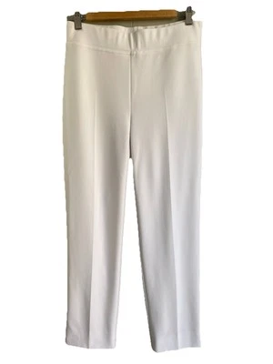 Pantalón Joseph Ribkoff Blanco Tejido Recto Elástico Forrado Talla 8 Pull On Foto 1 de 4