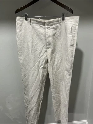 Pantalones de vestir INC International Concepts para hombre mezcla de lino marfil 38/32 Foto 1 de 4