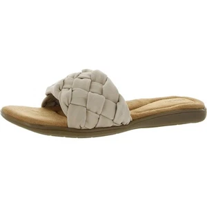 Array Womens Callisto Tan Leather Slide Sandals Shoes 8 Wide (C,D,W) BHFO 4668 - Picture 1 of 3