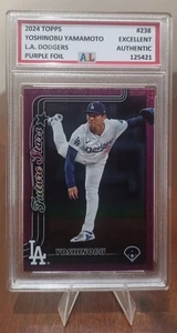 2025 Topps Serie 1 Yoshinobu Yamamoto #238 Slabbed Purple Foil Auth#125421 - Bild 1 von 2