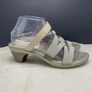 Naot Sandals Womens Size 8-8.5 EU 39 Heel Slide Embellished Strappy Beige Gold - Picture 1 of 10