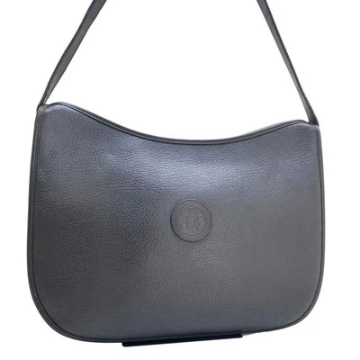 Bolso de Hombro Gucci Raro Excelente Estado Logo Antiguo Cuero Azul Marino Para Mujer - Imagen 1 de 4