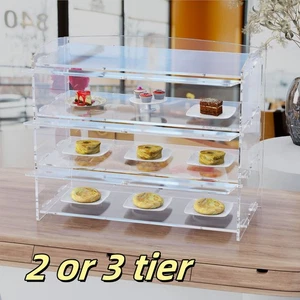 Large Acrylic Bakery Cake Display Cabinet Case Donuts Cupcake Pastries 2-3 Tier - Picture 1 of 15