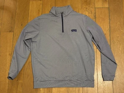 Pulôver Peter Millar TCU com chifres sapos jersey manga longa grande 1/4 zíper golfe - Imagem 1 de 4