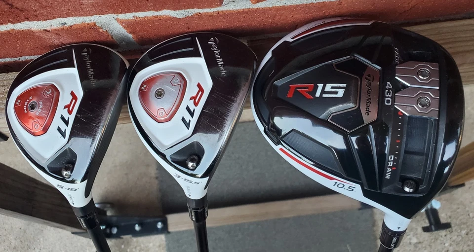 TaylorMade R15 10.5⁰ Driver, R11 3 Fwy 15.5°  & 5 Fwy 19⁰ Woods Reg / M-Flex  RH - Image 1 of 4