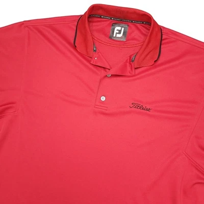 Camisa de golf Footjoy FJ POLO roja logotipo Titleist para hombre XXL poliéster manga corta Foto 1 de 4