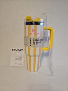 Stanley X Oasis Yellow Cabana 40 oz Quencher Tumbler NEW - Picture 1 of 6