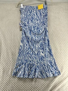 Diane von Furstenberg Skirt Blue Zebra Print Flare Hem XXS - Picture 1 of 9