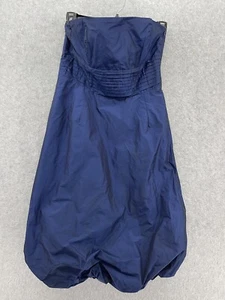 Vestido básico para mujer Zara azul oscuro sin tirantes dobladillo burbuja talla pequeña cremallera lateral - Imagen 1 de 10