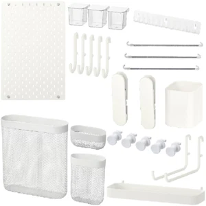 IKEA White Pegboard + Accesorios, Montaje en Pared Estante de Almacenamiento Organizador Hogar Oficina - Imagen 1 de 36