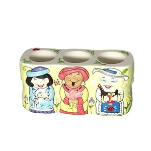 Partylite Garden Gals Multi Tealight Holder Home Decor 3D Accents 7x4x3" - Picture 1 of 6