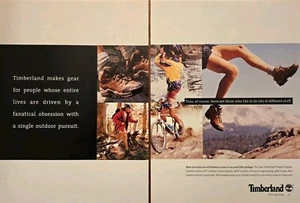 1996 VINTAGE 2 PG PRINT AD - TIMBERLAND FOOTWEAR AD - TIMBERLAND OUTDOOR GEAR AD - Bild 1 von 1