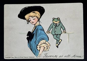 Vintage Artist Postcard Frog In Throat  c 1905 - Picture 1 of 3