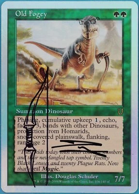Old Fogey FOIL Unhinged NM ARTIST ALTERED SIGNED MAGIC CARD (409576) ABUGames - Image 1 of 2