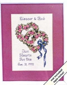 Weekenders Hearts Entwined Cross Stitch Kit W/Mat Joan Marchie 02767 New 1992 US - Picture 1 of 6