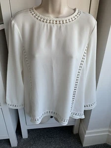 URBAN OUTFITTERS BLOUSE Size S Small White Staring at Stars long sleeve - Picture 1 of 15