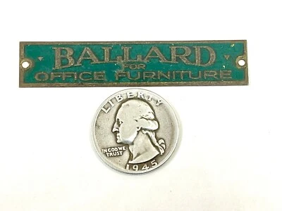 Оригинальная латунная табличка с надписью этикетка этикетка баллард офисная мебель - Изображение 1 из 4