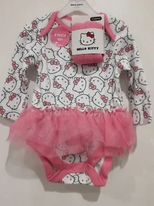 Juego de 2 tutú mameluco y medias HELLO KITTY tamaño 0-3 m o 3-6 m con licencia nuevo - Imagen 1 de 15