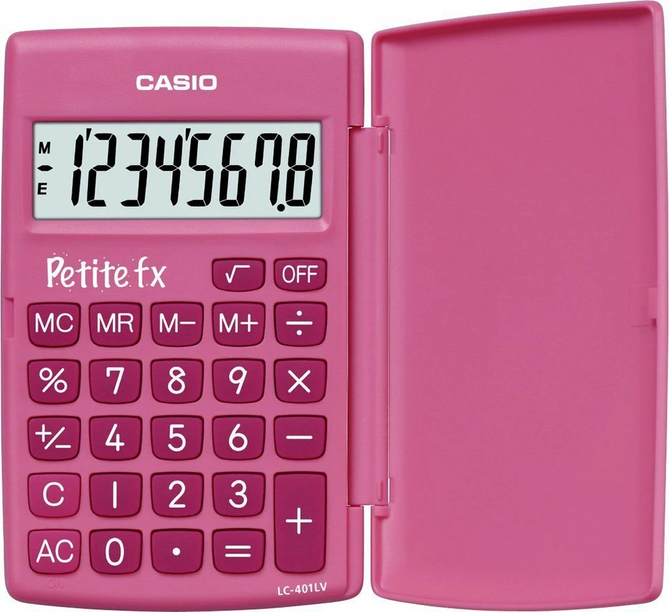 Taschenrechner Casio® LC-401 LV-PK, Petite fx, 8-stellig, pink, Batteriebetrieb