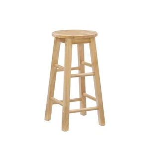 Counter Height Stool Solid Wood Legs Natural Finish 24 Inch Seat Height - Picture 1 of 17