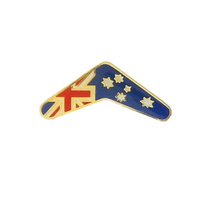 VINTAGE AUSTRALIAN FLAG BOOMERANG SOUVENIR LAPEL HAT TIE PIN BADGE BROOCH - Picture 1 of 3