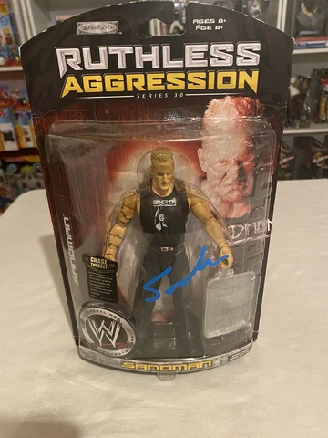 2007 Jakks WWE Sandman Ruthless Aggression Series 30 MIB MOC READ DESCRIPTION Cover