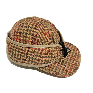 Norse Projects Brown Gingham Winter Hat   Made in USA L/XL