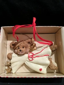 Kurt Adler Holly Bearies Teddy Bear Angel Christmas Ornament  - Picture 1 of 5