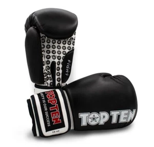 Guantes de boxeo Fight Top Ten, cuero auténtico, boxeo, Muay Thai, kickboxing, WAKO, MMA - Imagen 1 de 3