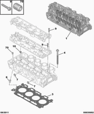 0200CN Culata para PEUGEOT 207 X-Line 2007 3631982 - Imagen 1 de 4