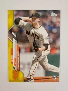2020 Topps Series 2, #514 Logan Webb RC, Yellow Parallel Card RC Giants - Picture 1 of 2