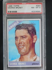 1966 Topps Baseball Card #393 George Brunet (NM-MT) PSA 8 - Picture 1 of 2