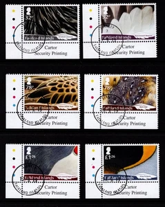FALKLAND ISLANDS 2019 FEATHERS SET OF 6 FINE USED CTO - Picture 1 of 1