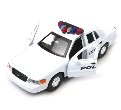 1999 Ford Crown Victoria Police Car Model White Diecast 1:34-1:39 Scale Welly - Image 1 of 4