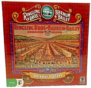 Ringling Bros. And Barnum & Bailey 1000 Pc Puzzle Vtg Poster Circus Trains RARE - Imagen 1 de 8
