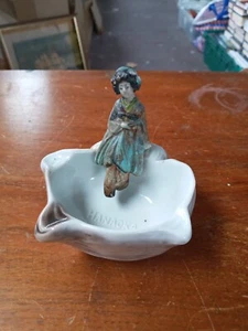 Vintage Japanese Hanaoka Ring Trinket Dish Kimono lady - Picture 1 of 4