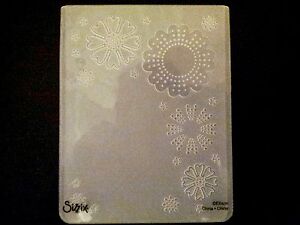 Sizzix Large Embossing Folder FLOWER FLOWERS fits Cuttlebug & Wizard 4.5x5.75in