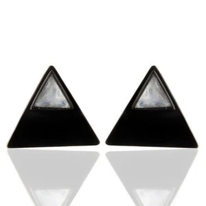 Rainbow Moonstone Gemstone Jewelry Black Rhodium 925 Sterling Silver Earrings - Picture 1 of 5