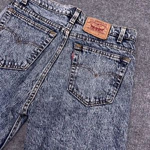Vintage Levis 505 Acid Wash Blue Jeans Mens 34x32 (FITS 32x30) USA 80s 1989 - Picture 1 of 12