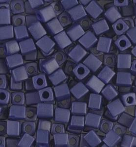 4mm Miyuki Cube Beads SB-125 Matte Metallic Royal Blue 10 Gram Snap Tube - Picture 1 of 4