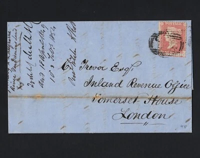 Z33_00 GB QV 1857 1d PALE ROSE PLATE 40 C9A(1) RC GU ON BARNARD CASTLE ENTIRE — 第 1/3 张图片