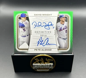 2023 Topps Definitive Pete Alonso + David Wright Dual Auto 10/10 🔥DAC-WAL Mets - Picture 1 of 5