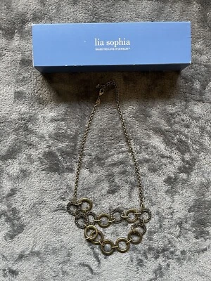 Collar anillos de latón Lia Sophia pedrería negra Foto 1 de 4